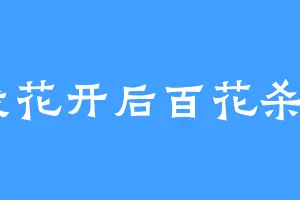 我花开后百花杀丿