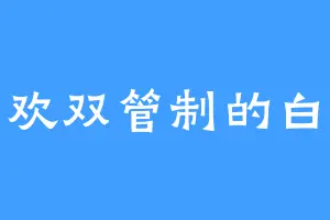 喜欢双管制的白卿