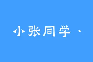 小张同学丶