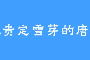 爱吃贵定雪芽的唐文文