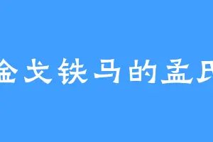 金戈铁马的孟氏