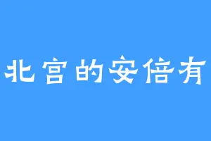 上北宫的安倍有行