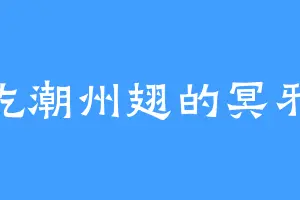 爱吃潮州翅的冥邪派