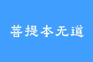 菩提本无道