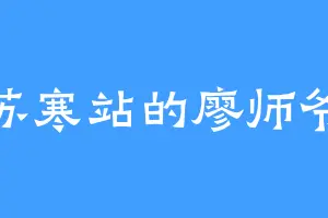 苏寒站的廖师爷