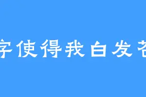 码字使得我白发苍苍