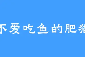 不爱吃鱼的肥猫