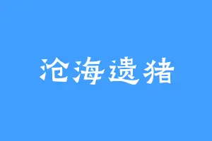 沧海遗猪