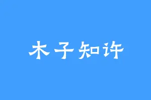 木子知许
