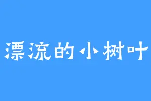 漂流的小树叶