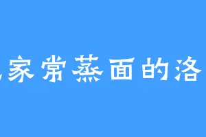 爱吃家常蒸面的洛景拉