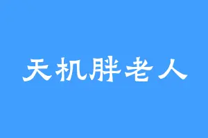 天机胖老人
