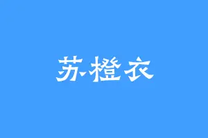 苏橙衣