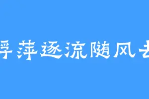 浮萍逐流随风去
