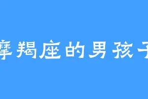 摩羯座的男孩子