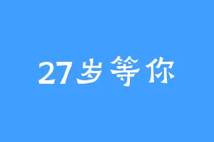 27岁等你