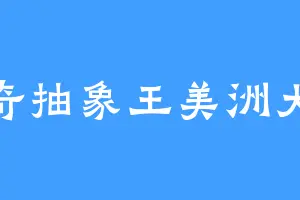 传奇抽象王美洲大蠊