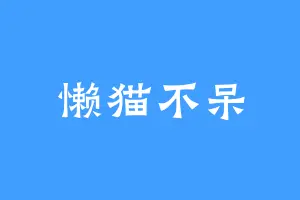 懒猫不呆