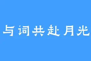 与词共赴月光